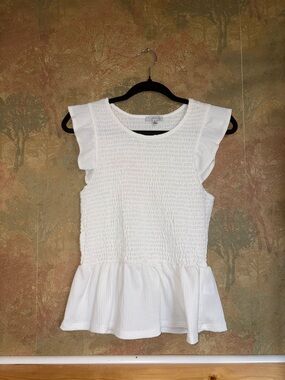 Blashe ~ White Peplum Blouse
